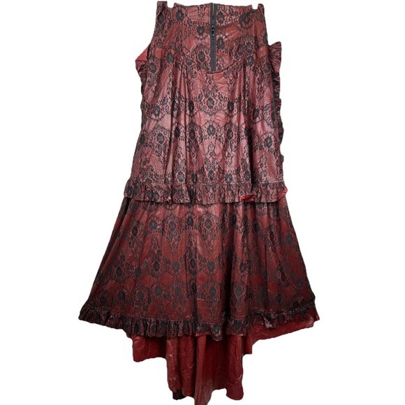 XL Vintage Lip Service Vice Bustle Skirt Snake Print Corset Steampunk Goth - Picture 2 of 6